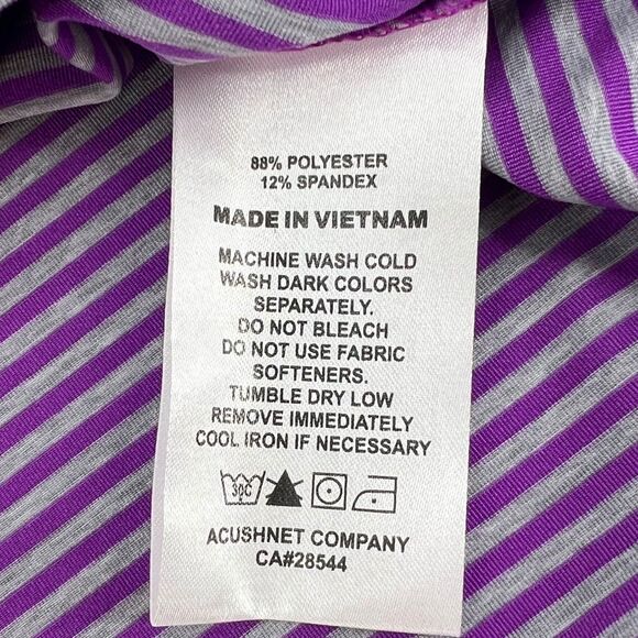 NWT FootJoy Men's ProDry Stretch Lisle Stripe Polo Shirt Violet/Heather Gray XL - Picture 8 of 10